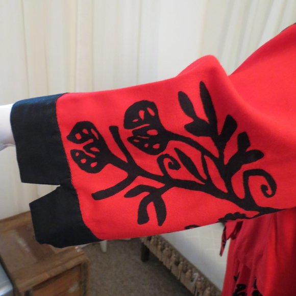 RED THREADS LEISURE PANTS AND TOP ASIAN INSPIRED - Picture 4 of 9